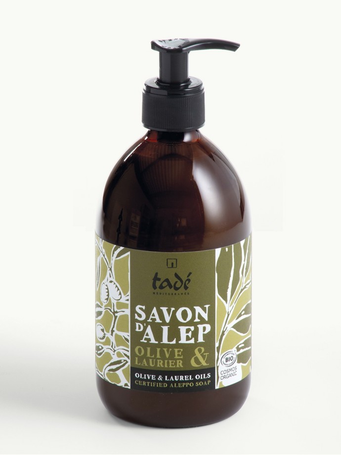 Savon d'Alep Liquide Olive & Laurier certifié COSMOS ORG