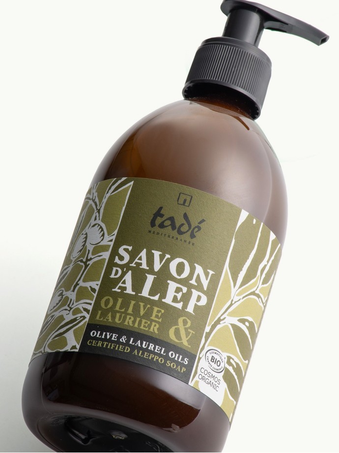 Savon d'Alep Liquide Olive & Laurier certifié COSMOS ORG