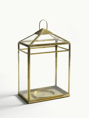 Golden zinc candle lantern